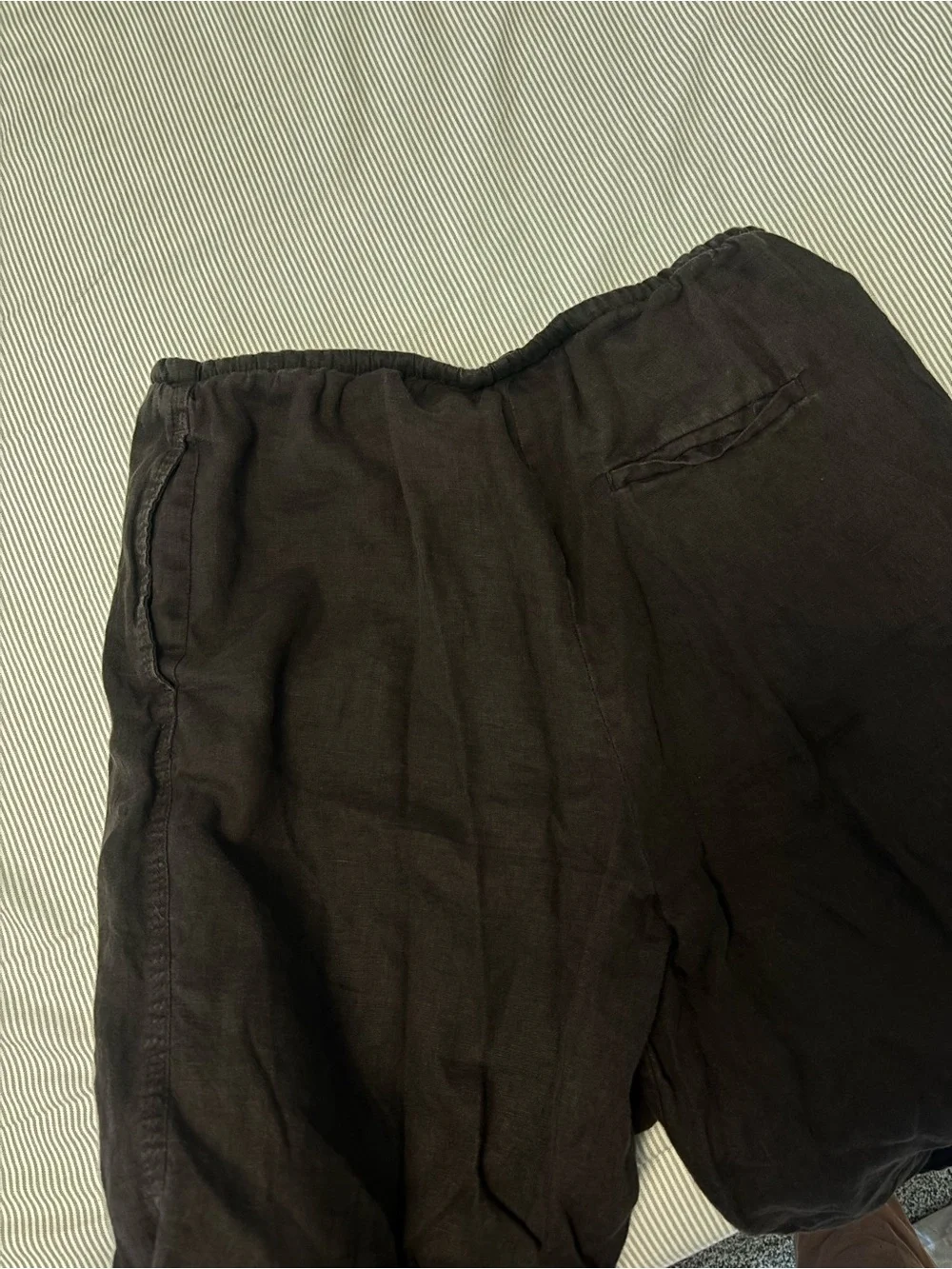 Zara linen set -chocolate brown - Elastic Waist